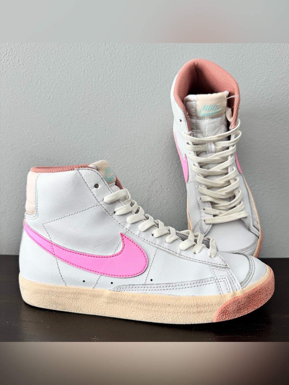Nike Blazer Mid '77 GS "White Pink Spell" High Top Sneakers Size 6.5Y Women's 8